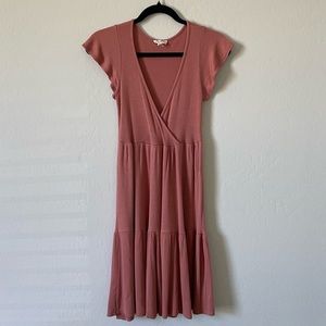 See you Monday tiered midi dress.